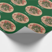 Yule Winter Solstice Mistletoe Retro Cadeaupapier (Hoek)