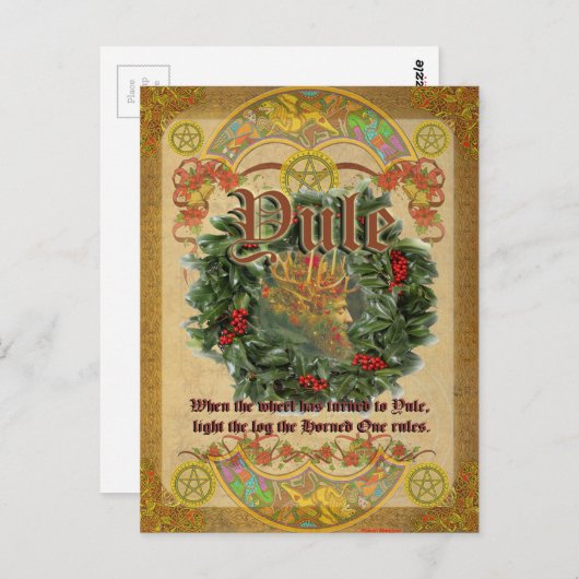 Yule Winter Solstice Pagan Fantasy Art Briefkaart