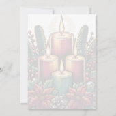 Yule Winter Solstice Poinsettia & Greenery Wicca Kaart (Achterkant)