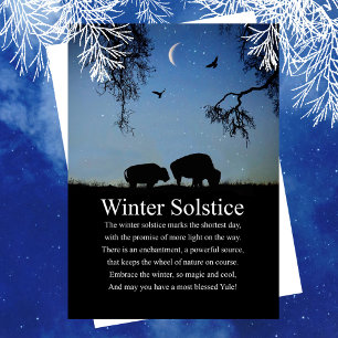 Yule Winterzonnewende met Bizon en Maan Kaart