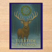 Yuletide Blessings Stag Acrylic Invitation Card Acryl Uitnodigingen (Voorkant)