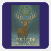 Yuletide Blessings Stag Christmas Stickers (Devant)