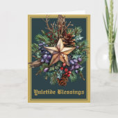 Yuletide Blessings Winter Solstice Holiday Kaart (Voorkant)