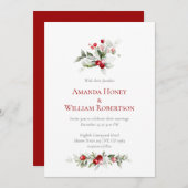 Yuletide Bliss : Carte Mariage de Noël (Devant / Derrière)