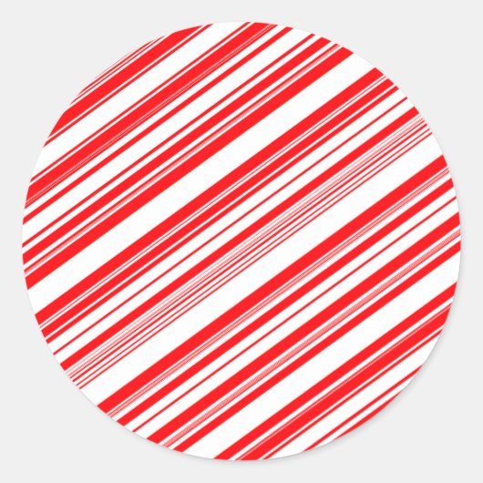Yuletide Candy Cane met kerstrood wit 4Stella Ronde Sticker (Voorkant)