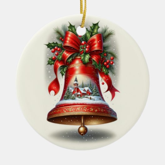 Yuletide Carol Bell Keramisch Ornament (Voorkant)