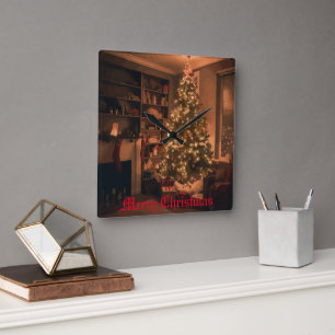 Yuletide Charm Vierkante Klok