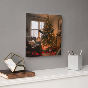 Yuletide Charm Vierkante Klok