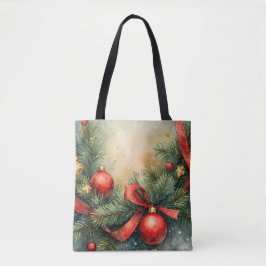 Yuletide Charm Waterverf Canvas tas