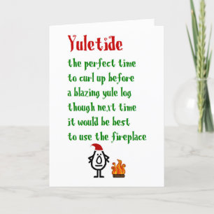 Yuletide Een grappig vrolijk kerstgedicht Feestdagen Kaart