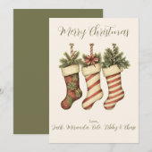  Yuletide Kousen Vrolijke kerst Kaart (Voorkant / Achterkant)