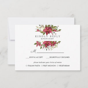 Yuletide Mariage Poinsettia RSVP REPAS OPTION