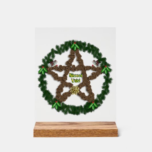 Yuletide Pentacle Acryl Bord (Voorkant)