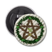 Yuletide Pentacle Button Flesopener (Voorkant)