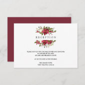Yuletide | Poinsettia BRUILOFT Receptie Enclosure Informatiekaartje (Voorkant / Achterkant)