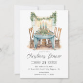 Yuletide Rassembler Noël Dîner Invitation (Devant)