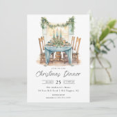 Yuletide Rassembler Noël Dîner Invitation (Debout devant)