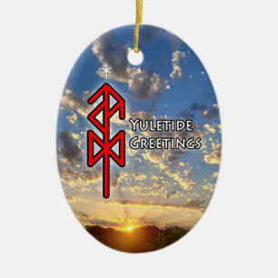 Yuletide Viking Rune Keramisch Ornament