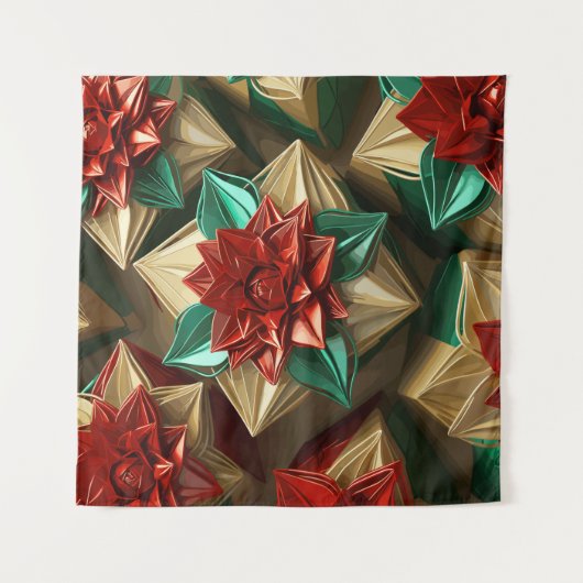 Yuletide weelde: Gouden draden van Kerstmis Wandkleed (Voorkant)