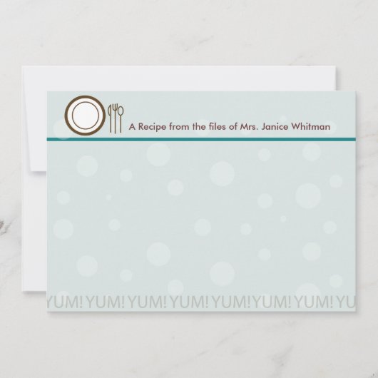 Yum ! Carte de recette (Devant)