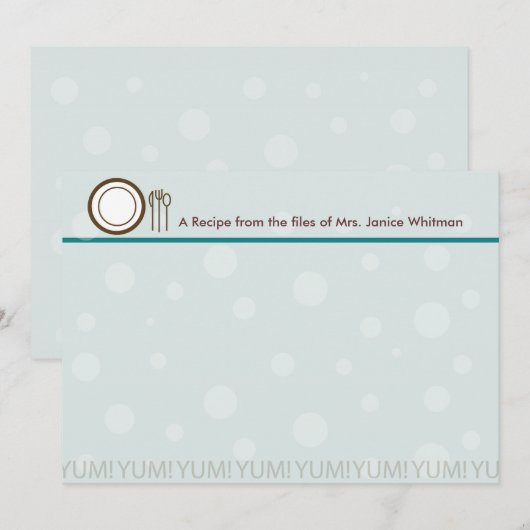 Yum ! Carte de recette (Devant / Derrière)