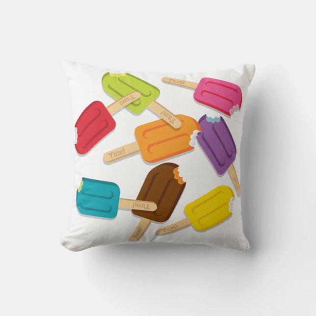 Yum ! Coussin de Popsicle - CARRÉ (style B) (Recto)