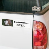"Yum, rundvlees" bumpersticker (Op Truck)
