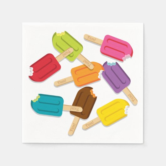 Yum ! Serviettes en papier à popsicle (Pack de 50) (Devant)