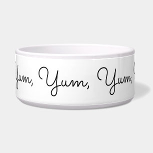 Yum, Yum, Yum, Yum, Yummy! Grappig, zwart script Voerbakje
