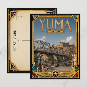 Yuma Arizona Vintage Art Deco Gouden Tijdperk Briefkaart