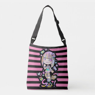 Yumi het snoep meisje harajuku roze en zwart crossbody tas