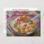 Yummo Shrimp Gumbo Recette Carte (Devant / Derrière)