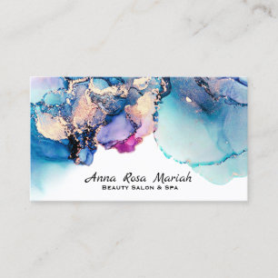 *~* Yummy Abstract Turquoise Gold Gilded Bold Visitekaartje