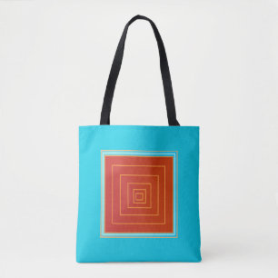 Yummy Aqua en Sinaasappel/Red Center >Rendy Canvas Draagtas
