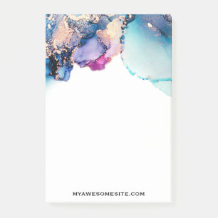 *~* Yummy Blauwgroen Turquoise Gold AP29 Bold Abst Post-it® Notes