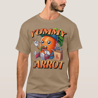 Yummy Cartoon Carrot Eating Chinese Food family T-shirt