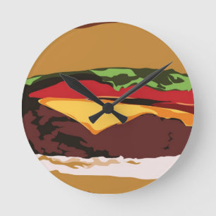 Yummy Cheeseburger Clock Ronde Klok