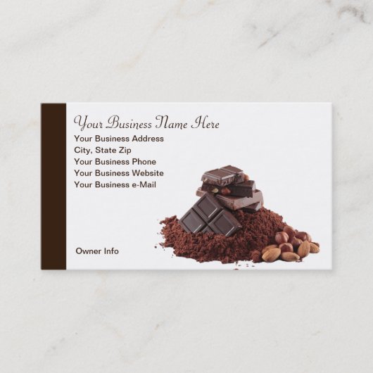 Yummy Chocolate Theme Professional Visitekaartje (Voorkant)
