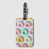 Yummy cream donuts blue bagagelabel (Voorkant (verticaal))