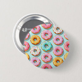 Yummy cream donuts blue ronde button 5,7 cm