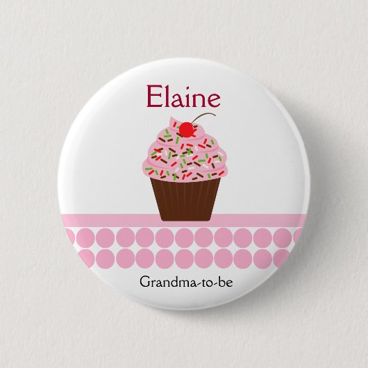 Yummy Cupcake NAME TAG Personalized Button (Voorkant)