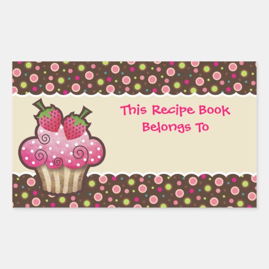 Yummy Cupcake Recette Livre Bookplaques Étiquette (Devant)