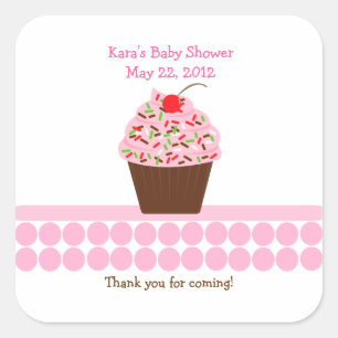 Yummy Cupcake Verjaardag Baby shower Favor Sticker