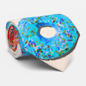 Yummy donuts patroon stropdas (Opgerold)