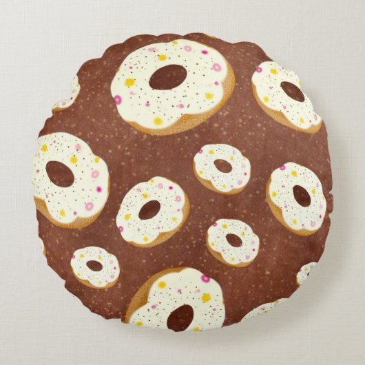 Yummy donuts rond kussen (Voorkant)