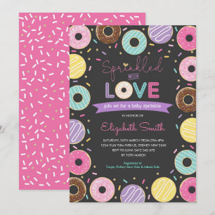 Yummy Doughnuts Girl Baby Sprinkle Chalkboard Kaart