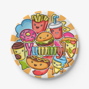 Yummy Fast Food Papieren Bordje
