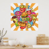 Yummy Fast Food Poster (Keuken)