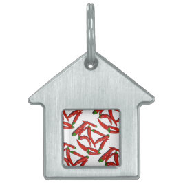 Yummy Hot Red Chili Peppers Pepper Patroon Huisdieren Naamplaatje