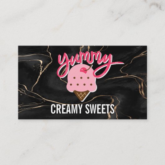 Yummy Ice Cream Logo Visitekaartje (Voorkant)